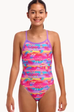 Girls Leave In Single Strap One Piece