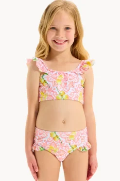 Girls Lemon Tile Crop Set