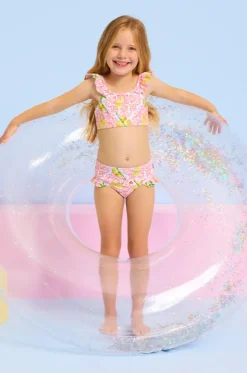 Girls Lemon Tile Crop Set