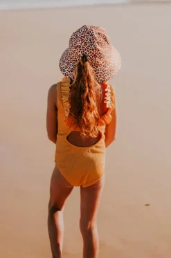 Girls Leopard Ponytail Bucket Sunhat