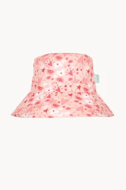 Girls Love Heart Broad Brim Bucket Hat