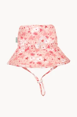 Girls Love Heart Broad Brim Bucket Hat