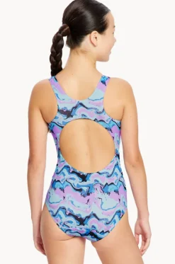 Girls Marble Performance Racerback One Piece