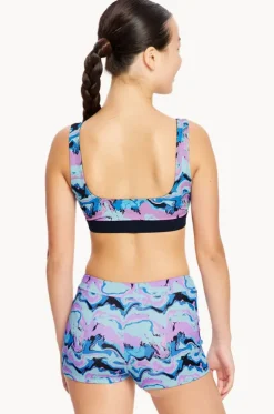 Girls Marble Reversible Crop Set