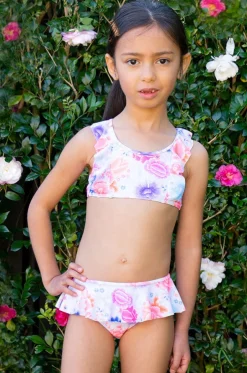 Girls Miss Peony Frill Crop Set