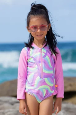 Girls Miss Sea Princess Long Sleeve Sunsuit
