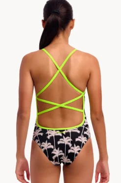 Girls Palm Night Strapped In One Piece