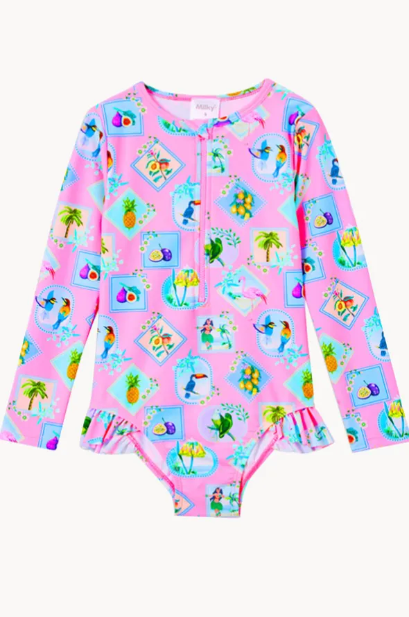 Girls Pink Resort Sunsuit