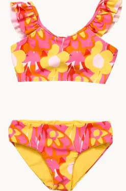 Girls Pop Of Sunshine Frill Crop Set