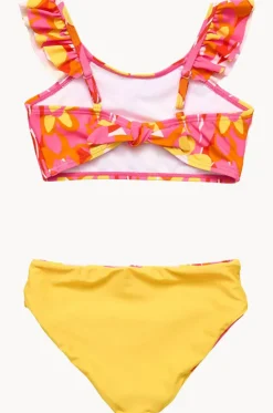 Girls Pop Of Sunshine Frill Crop Set