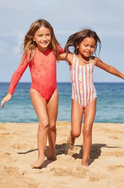 Girls Rainbow Bay Stripe One Piece
