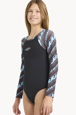 Girls Sea Level Long Sleeve Sunsuit