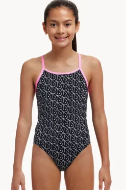 Girls Summer Fish Diamond Back One Piece