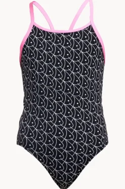 Girls Summer Fish Diamond Back One Piece
