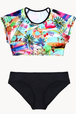 Girls Summer Vacay Crop Suntop Set