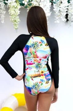 Girls Summer Vacay Long Sleeve Sunsuit