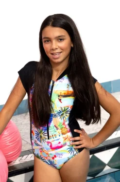 Girls Summer Vacay Short Sleeve Sunsuit