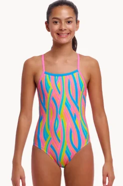 Girls Swirly Straws Strapped In One Piece