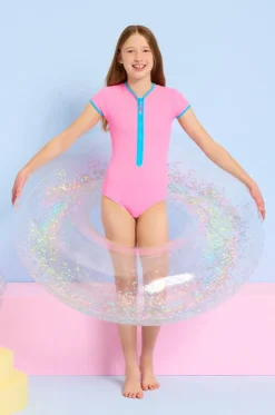 Girls Textured Contrast Sunsuit