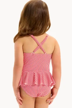 Girls Textured Stripe One Piece