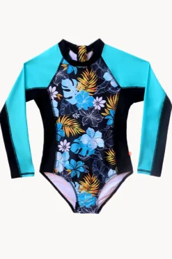 Girls Tropicana Long Sleeve Sunsuit