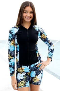 Girls Tropicana Long Sleeve Suntop
