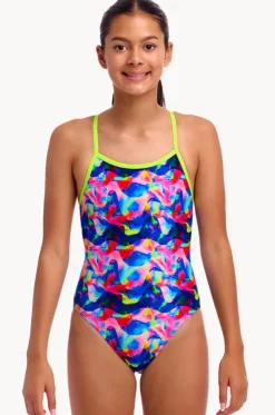 Girls Wet Wave Single Strap One Piece