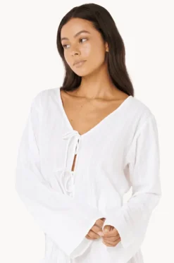 Haze Tie Front Long Sleeve Top