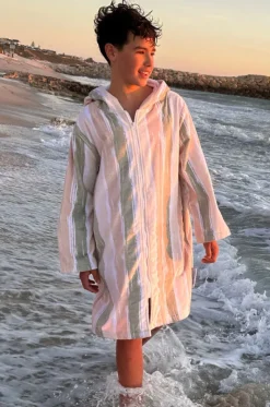Kids Island Sand Hooded Towelling Robe 7-11Y