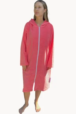 Kids Salty Peach Hooded Towelling Robe 7-11Y