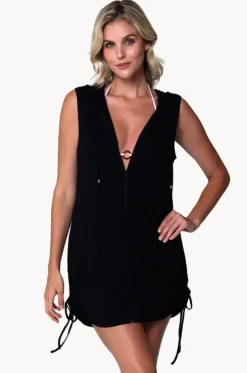 Kira Slub Sleeveless Zip Hoodie