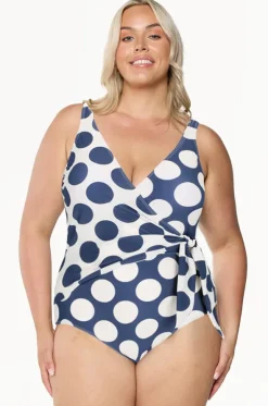 Large Polka Dot Tie Waist One Piece