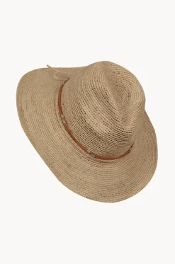 Leather Tie Trim Raffia Fedora