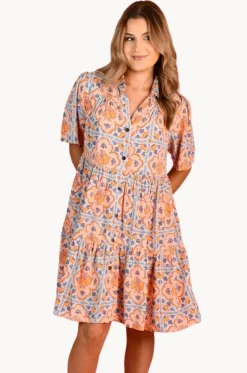 Lemon Tile Victoria Button Dress