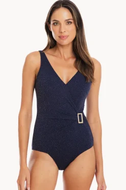 Luxe Navy Surplice One Piece