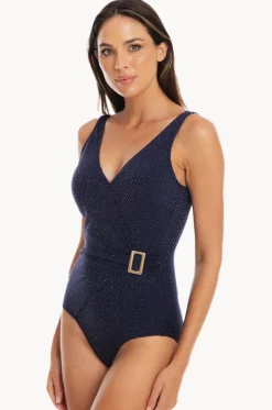Luxe Navy Surplice One Piece