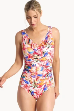 Mandalay DD/E Cup Mesh Frill One Piece