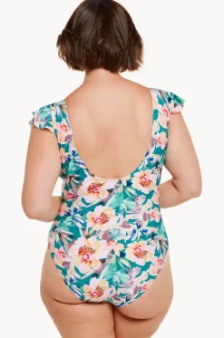 Maui Frill Sleeve V Neck One Piece