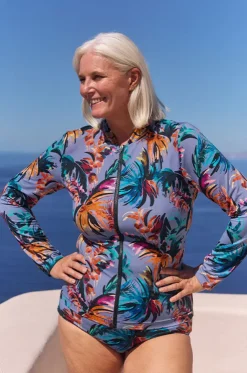 Mauritius Long Sleeve Zip Suntop