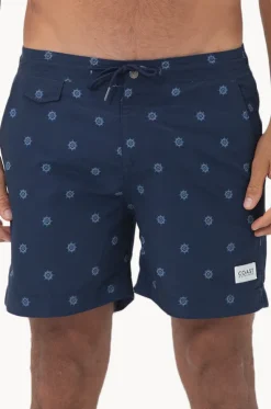 Mens Navy Helms Swim Short