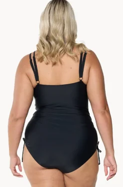 Mesh DD/E Cup Ruched Tie Side One Piece