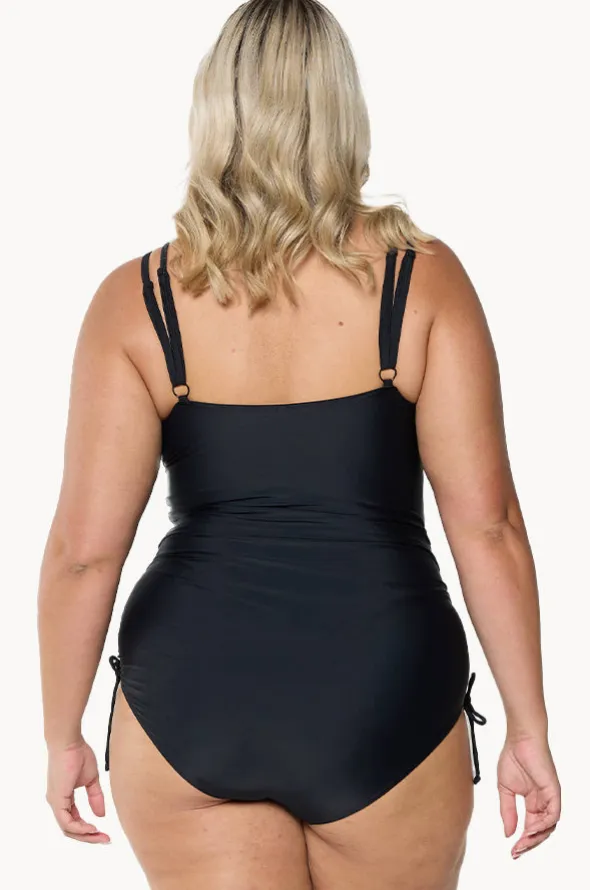 Mesh DD/E Cup Ruched Tie Side One Piece