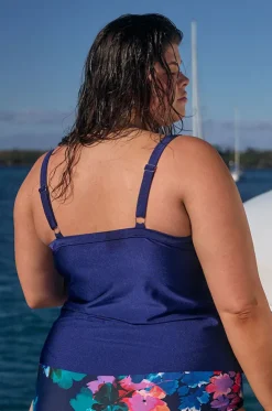 Metallic Tiered Frill Tankini Separate