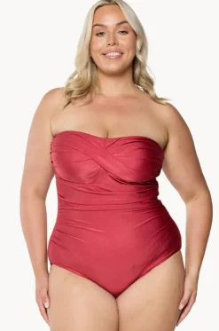 Metallic Twist Bandeau One Piece