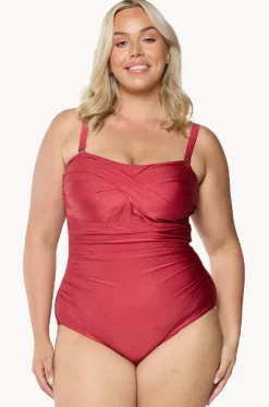 Metallic Twist Bandeau One Piece