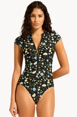 Modern Romance Zip Front One Piece