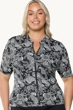 Mono Paisley Short Sleeve Suntop