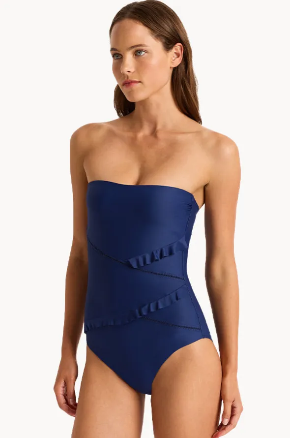 Monte & Lou Spliced Bandeau One Piece