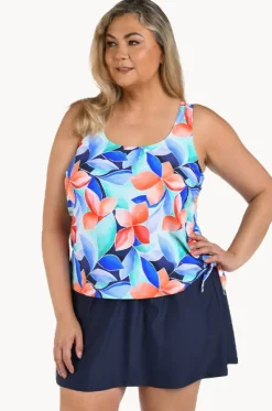 Mosaic Leaves Skirtini Swim Dress +