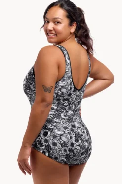 Nights Rose DD/E Cup Zip Front One Piece